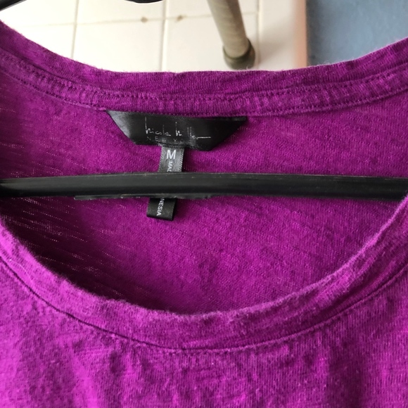 Purple cotton Mini dress with Brass buttons - Picture 4 of 5